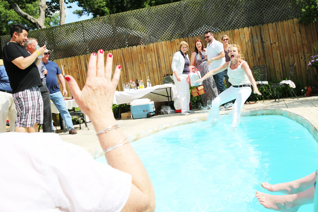 Mom's pool dip